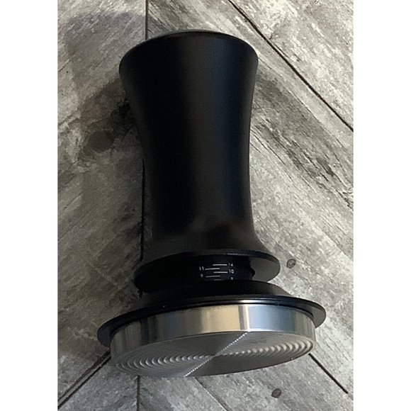 Espresso Coffee Tamper Calibrated Spring Loaded Adjustable Steel Black Handle - Picture 2 of 9